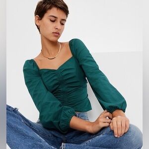 GAP Puff Sleeve Sweetheart Top